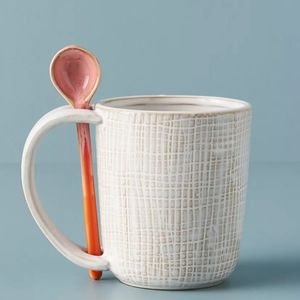 Anthropologie Quotidian Mug & Spoon Set